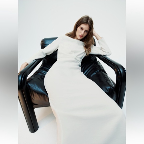 knee length dresses for ladies Zara crepe dress
